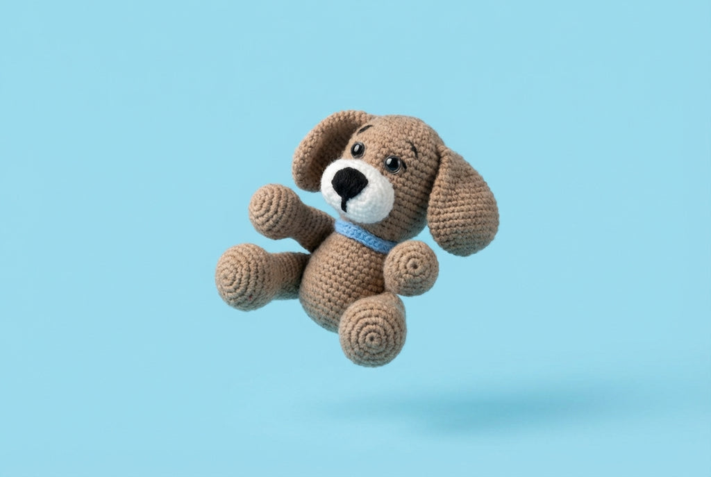 Rankų darbo šuniukas „Tobis“