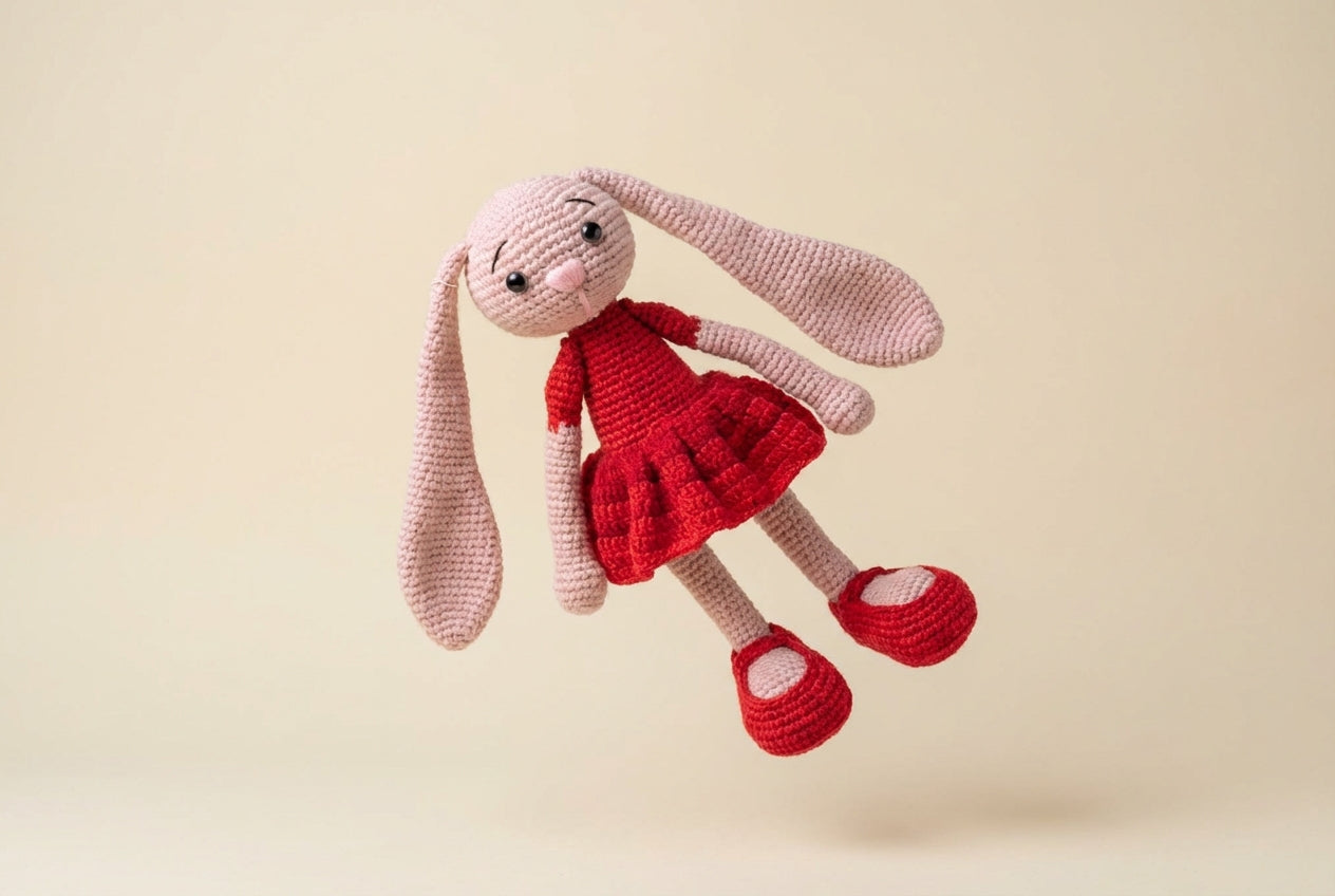 Rankų darbo zuikytė „Rožė“