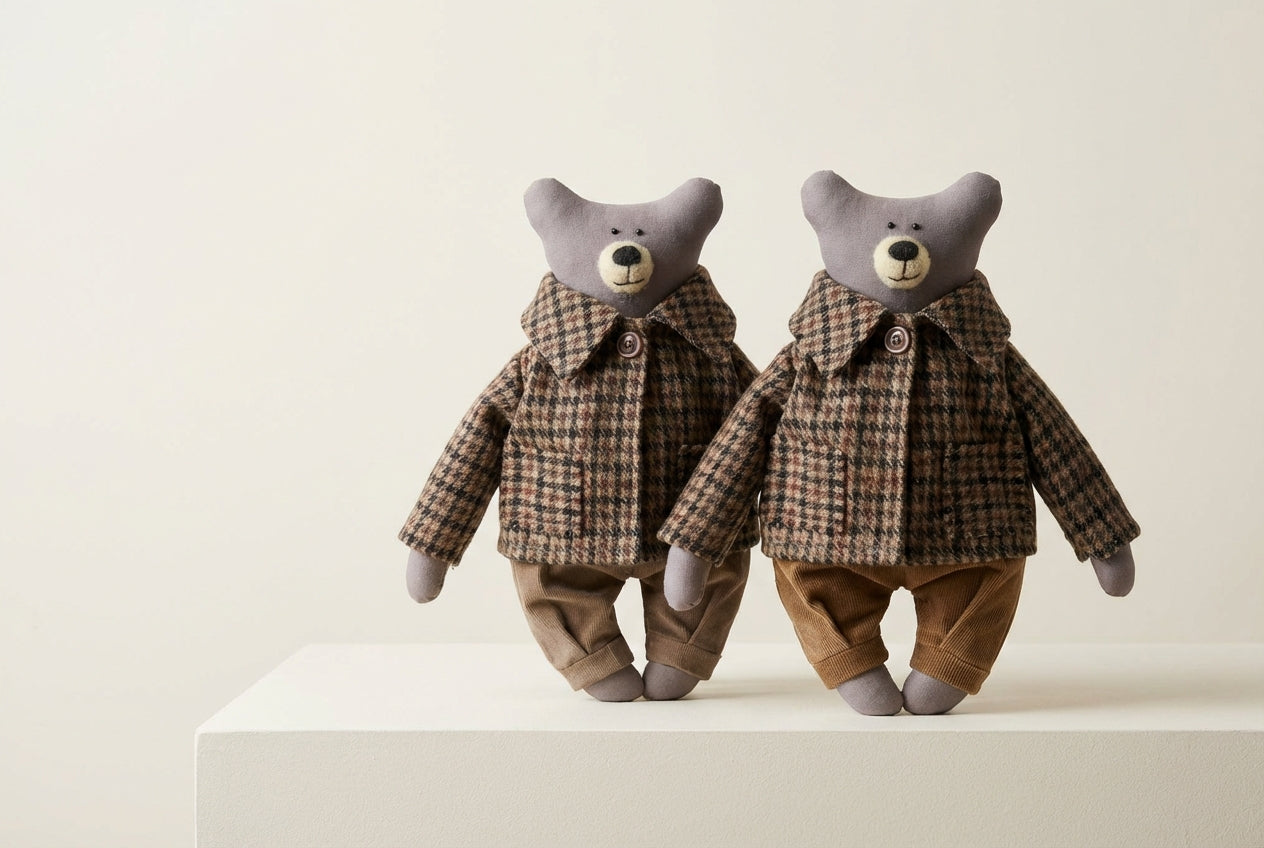 Rankų darbo meškiukai „Arnas ir Dominykas“