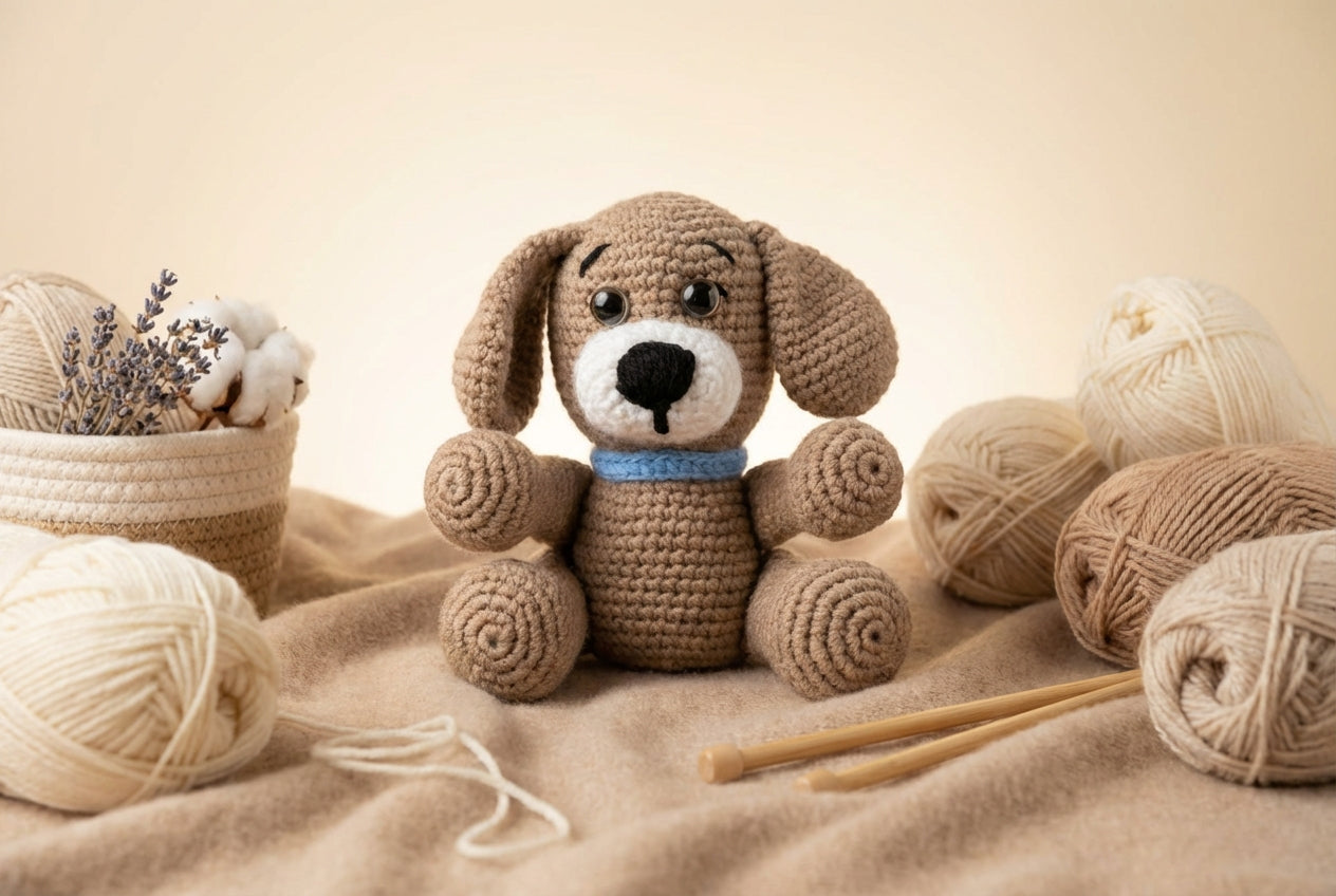 Rankų darbo šuniukas „Tobis“