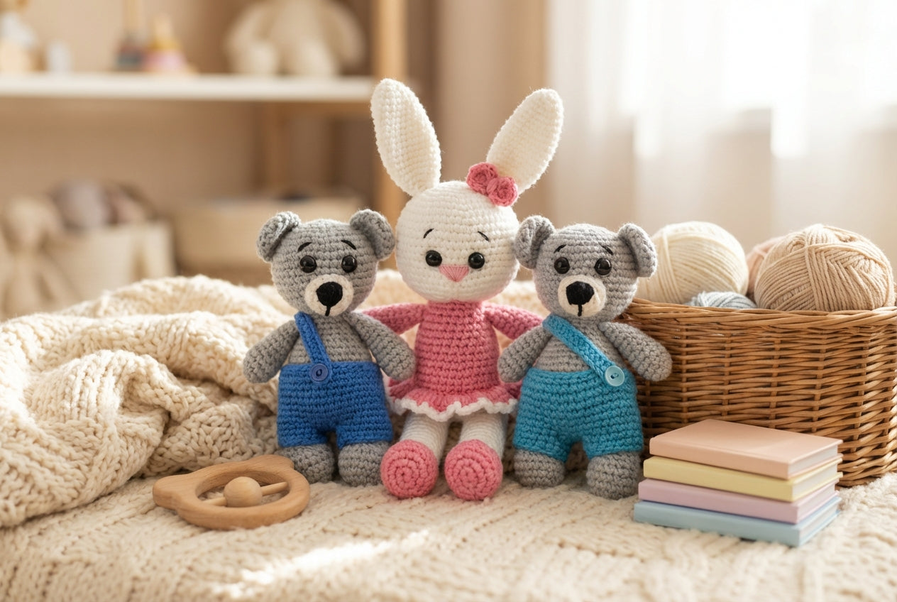 Rankų darbo draugų rinkinys „Švelnioji trijulė“