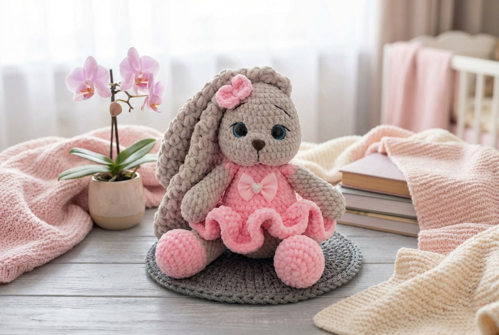 Rankų darbo zuikytė „Mėta“