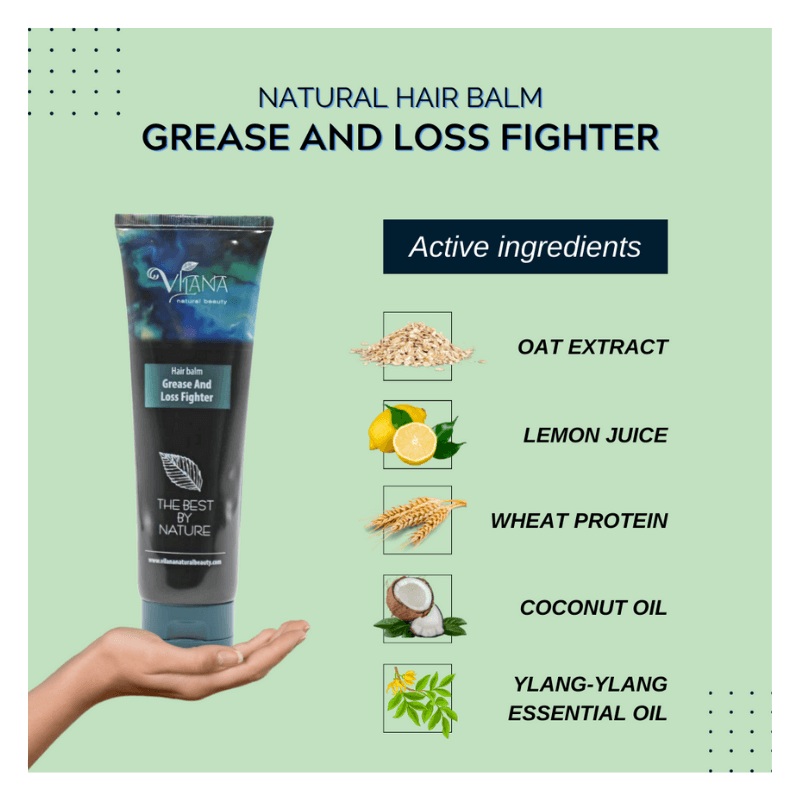 GREASE AND HAIR LOSS FIGHTER Skirtas slenkantiems ir besiriebaluojantiems plaukams