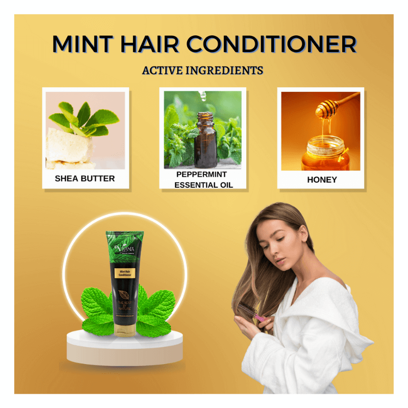 MINT HAIR CONDITIONER Skirtas normaliems, sausiems, pažeistiems ir nusilpusiems plaukams